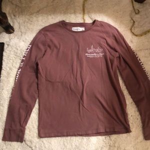 Abercrombie & Fitch, Mens-Long Sleeve Tee, Mauve Color